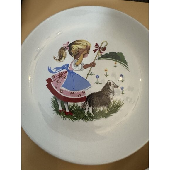Vintage 60s James Kent Old Foley Cup, Bowl & Plate Set “Girl & Sheep” Bo Peep - Picture 2 of 4